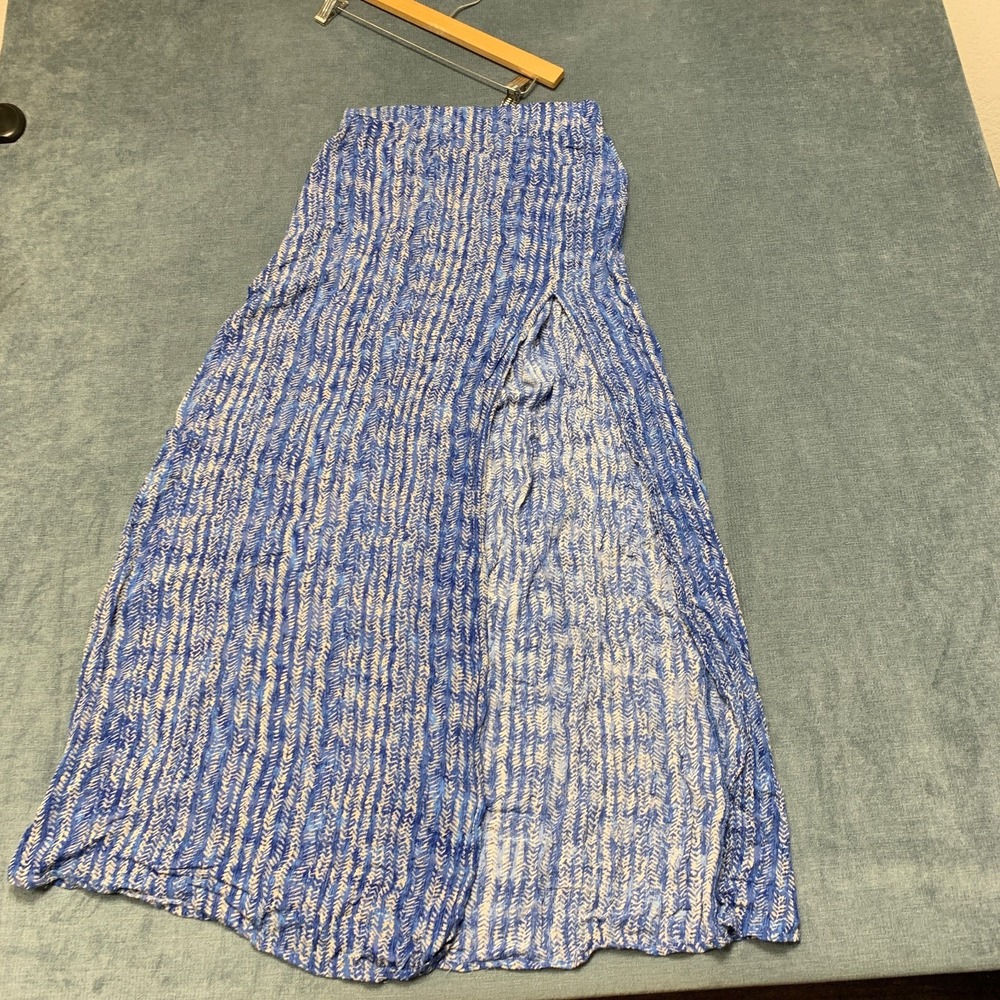 Windsor Skirt Womens Blue White Abstract Print Elastic Waistband Casual